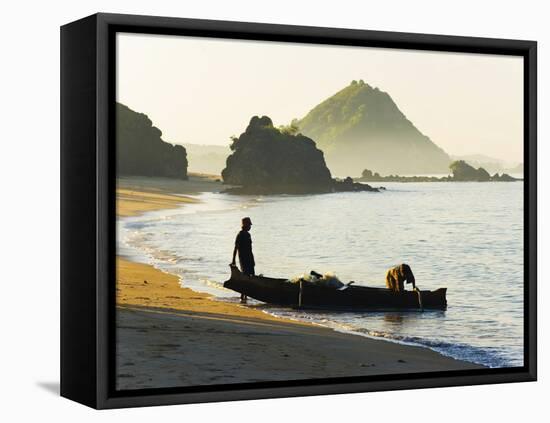 Fisherman Returning to Kuta Beach with His Daily Catch, Kuta Lombok, Indonesia, Southeast Asia-Matthew Williams-Ellis-Framed Stretched Canvas