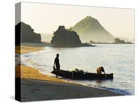 Fisherman Returning to Kuta Beach with His Daily Catch, Kuta Lombok, Indonesia, Southeast Asia-Matthew Williams-Ellis-Stretched Canvas