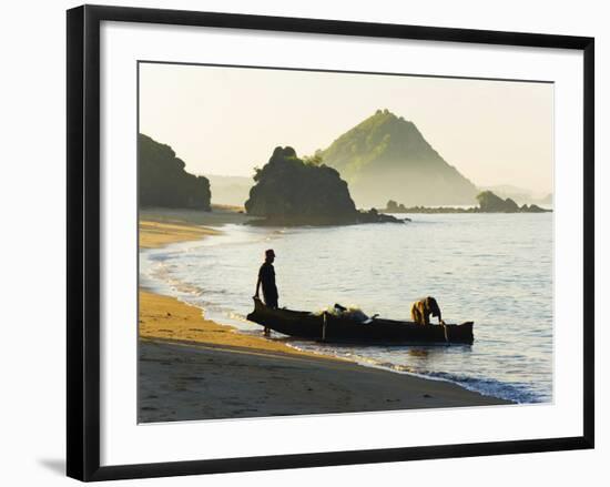 Fisherman Returning to Kuta Beach with His Daily Catch, Kuta Lombok, Indonesia, Southeast Asia-Matthew Williams-Ellis-Framed Photographic Print