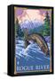 Fisherman - Rogue River, Oregon, c.2009-Lantern Press-Framed Stretched Canvas