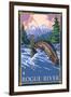 Fisherman - Rogue River, Oregon, c.2009-Lantern Press-Framed Art Print