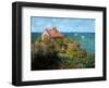 Fisherman's Cottage on the Cliffs at Var-Claude Monet-Framed Art Print