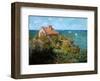 Fisherman's Cottage on the Cliffs at Var-Claude Monet-Framed Art Print