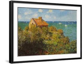 Fisherman's Cottage on the Cliffs at Varengeville-Claude Monet-Framed Art Print