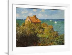 Fisherman's Cottage on the Cliffs at Varengeville-Claude Monet-Framed Art Print