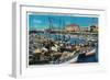 Fisherman's Fleet at Fisherman's Wharf - San Francisco, CA-Lantern Press-Framed Art Print