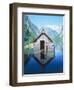 Fisherman's house in the Ober Lake, Bavaria, Germany-Herbert Kehrer-Framed Photographic Print