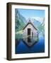 Fisherman's house in the Ober Lake, Bavaria, Germany-Herbert Kehrer-Framed Photographic Print