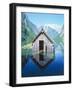 Fisherman's house in the Ober Lake, Bavaria, Germany-Herbert Kehrer-Framed Photographic Print