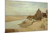 Fisherman's Huts at Sainte-Adresse-Jean-Baptiste-Camille Corot-Mounted Giclee Print