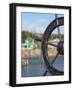 Fisherman's Point, Boat Wheel in Front of Harbor, Twillingate, Newfoundland and Labrador, Canada-Cindy Miller Hopkins-Framed Photographic Print