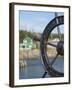 Fisherman's Point, Boat Wheel in Front of Harbor, Twillingate, Newfoundland and Labrador, Canada-Cindy Miller Hopkins-Framed Photographic Print