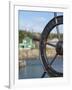 Fisherman's Point, Boat Wheel in Front of Harbor, Twillingate, Newfoundland and Labrador, Canada-Cindy Miller Hopkins-Framed Photographic Print