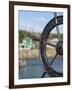 Fisherman's Point, Boat Wheel in Front of Harbor, Twillingate, Newfoundland and Labrador, Canada-Cindy Miller Hopkins-Framed Photographic Print