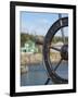 Fisherman's Point, Boat Wheel in Front of Harbor, Twillingate, Newfoundland and Labrador, Canada-Cindy Miller Hopkins-Framed Photographic Print