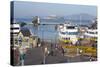 Fisherman's Warf with Alcatraz in the Background-Miles-Stretched Canvas