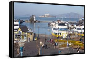 Fisherman's Warf with Alcatraz in the Background-Miles-Framed Stretched Canvas