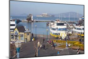 Fisherman's Warf with Alcatraz in the Background-Miles-Mounted Photographic Print