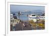 Fisherman's Warf with Alcatraz in the Background-Miles-Framed Photographic Print