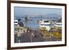 Fisherman's Warf with Alcatraz in the Background-Miles-Framed Photographic Print