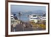 Fisherman's Warf with Alcatraz in the Background-Miles-Framed Photographic Print