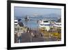 Fisherman's Warf with Alcatraz in the Background-Miles-Framed Photographic Print