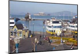 Fisherman's Warf with Alcatraz in the Background-Miles-Mounted Photographic Print