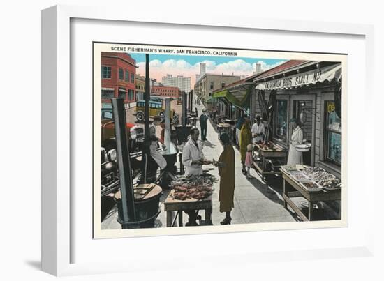 Fisherman's Wharf, Fishmongers-null-Framed Art Print