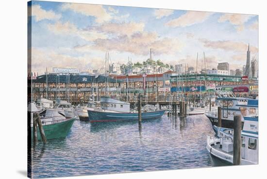 Fisherman’S Wharf Sunset-Stanton Manolakas-Stretched Canvas