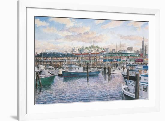 Fisherman’S Wharf Sunset-Stanton Manolakas-Framed Giclee Print