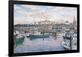 Fisherman’S Wharf Sunset-Stanton Manolakas-Framed Giclee Print