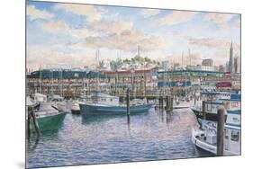 Fisherman’S Wharf Sunset-Stanton Manolakas-Mounted Premium Giclee Print