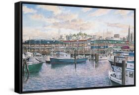 Fisherman’S Wharf Sunset-Stanton Manolakas-Framed Stretched Canvas