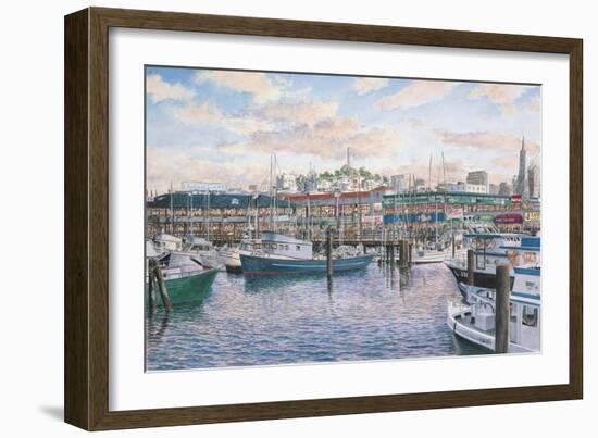 Fisherman’S Wharf Sunset-Stanton Manolakas-Framed Giclee Print