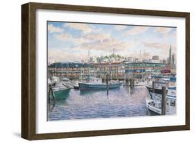 Fisherman’S Wharf Sunset-Stanton Manolakas-Framed Giclee Print