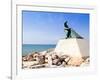 Fisherman Statue in Salou Beach at Catalonia Spain-holbox-Framed Art Print