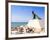 Fisherman Statue in Salou Beach at Catalonia Spain-holbox-Framed Art Print