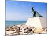 Fisherman Statue in Salou Beach at Catalonia Spain-holbox-Mounted Art Print