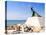 Fisherman Statue in Salou Beach at Catalonia Spain-holbox-Stretched Canvas