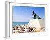 Fisherman Statue in Salou Beach at Catalonia Spain-holbox-Framed Art Print