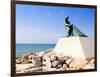 Fisherman Statue in Salou Beach at Catalonia Spain-holbox-Framed Art Print