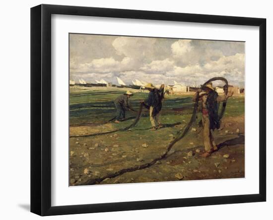 Fisherman Taking Up Nets, 1896-Joaquín Sorolla y Bastida-Framed Giclee Print