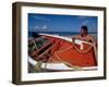 Fisherman Tends His Boat on the Beach, Isla Margarita, Venezuela-Greg Johnston-Framed Photographic Print