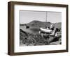 Fisherman Tends to His Nets in Greece-null-Framed Photographic Print