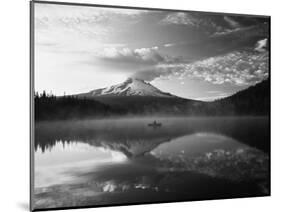 Fisherman, Trillium Lake, Mt Hood National Forest, Mt Hood Wilderness Area, Oregon, USA-Adam Jones-Mounted Photographic Print