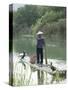 Fisherman with Cormorants, Yangshuo, Li River, Guangxi Province, China-Angelo Cavalli-Stretched Canvas