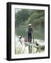 Fisherman with Cormorants, Yangshuo, Li River, Guangxi Province, China-Angelo Cavalli-Framed Photographic Print