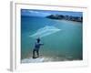 Fisherman with Net, Kupang, Timor, Southeast Asia-Robert Francis-Framed Photographic Print