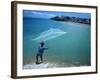 Fisherman with Net, Kupang, Timor, Southeast Asia-Robert Francis-Framed Photographic Print