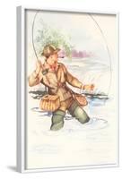 Fisherman with Pipe, Illustration-null-Framed Art Print